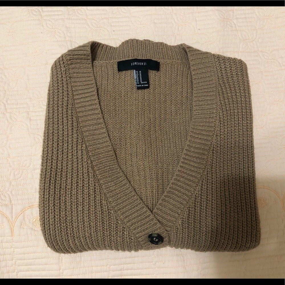 Brown knit sweater cardigan